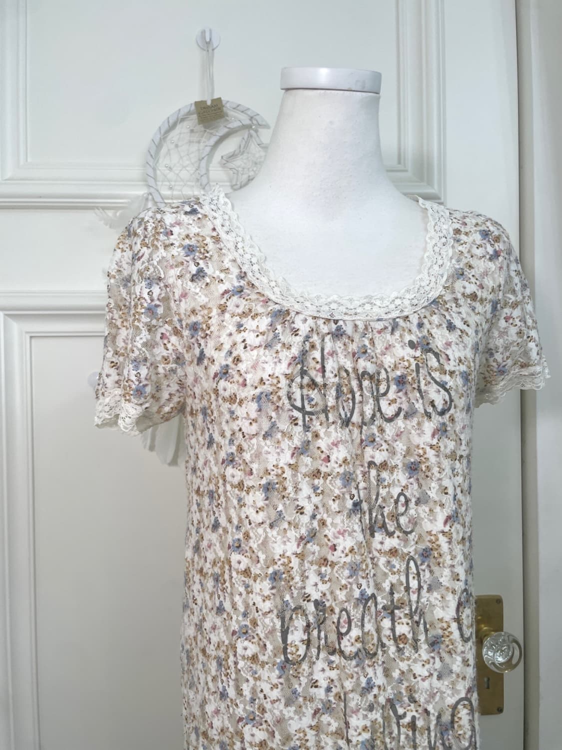 flower lace lettering midi opc(size-F) 상품이미지5