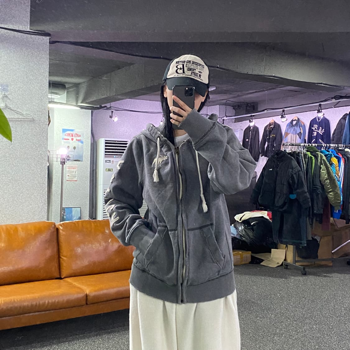 아베크롬비 그런지 그레이 후드 집업 B3124 상품이미지1