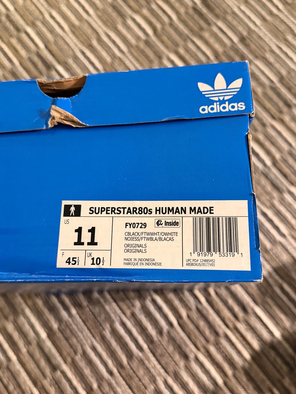 [290] 아디다스 x 휴먼 메이드 슈퍼스타 블랙 화이트 새상품 상품이미지6