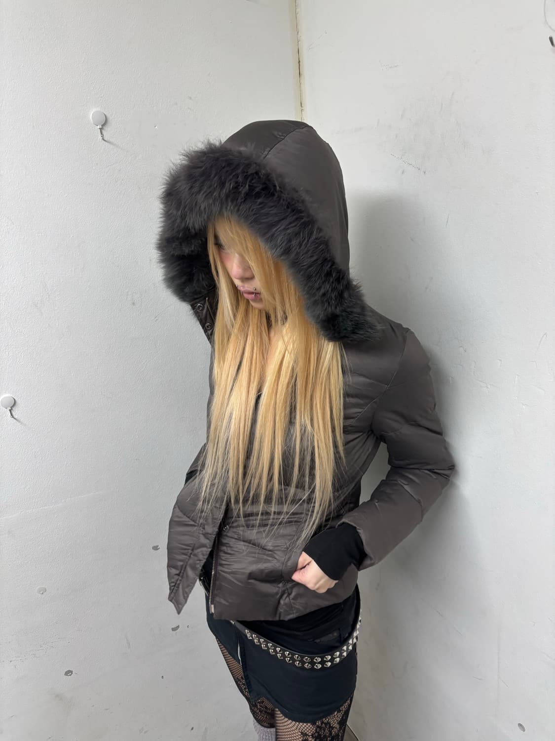 Y2K Grey Fur Padding 상품이미지1