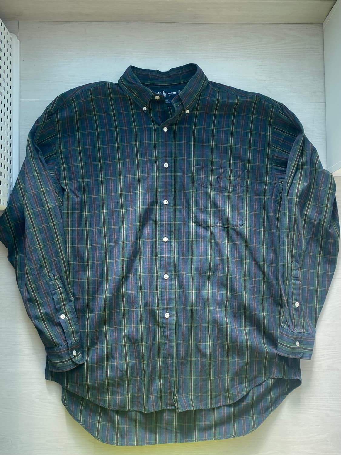 90s 폴로 빅셔츠 타탄 체크 L 상품이미지1