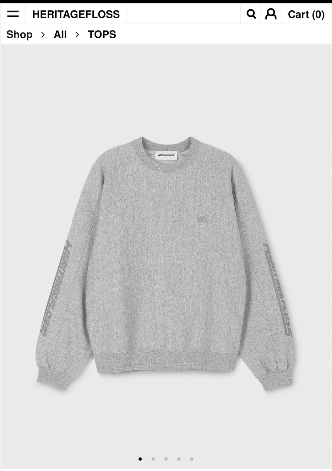 헤리티지플로스 그레이 맨투맨 티셔츠 상품이미지1