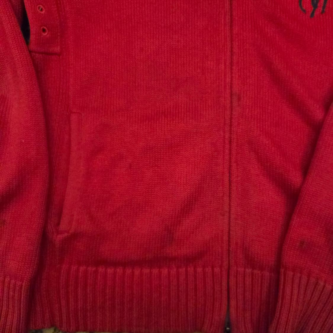 폴로 빅포니 투웨이 니트 집업 레드 L 상품이미지4
