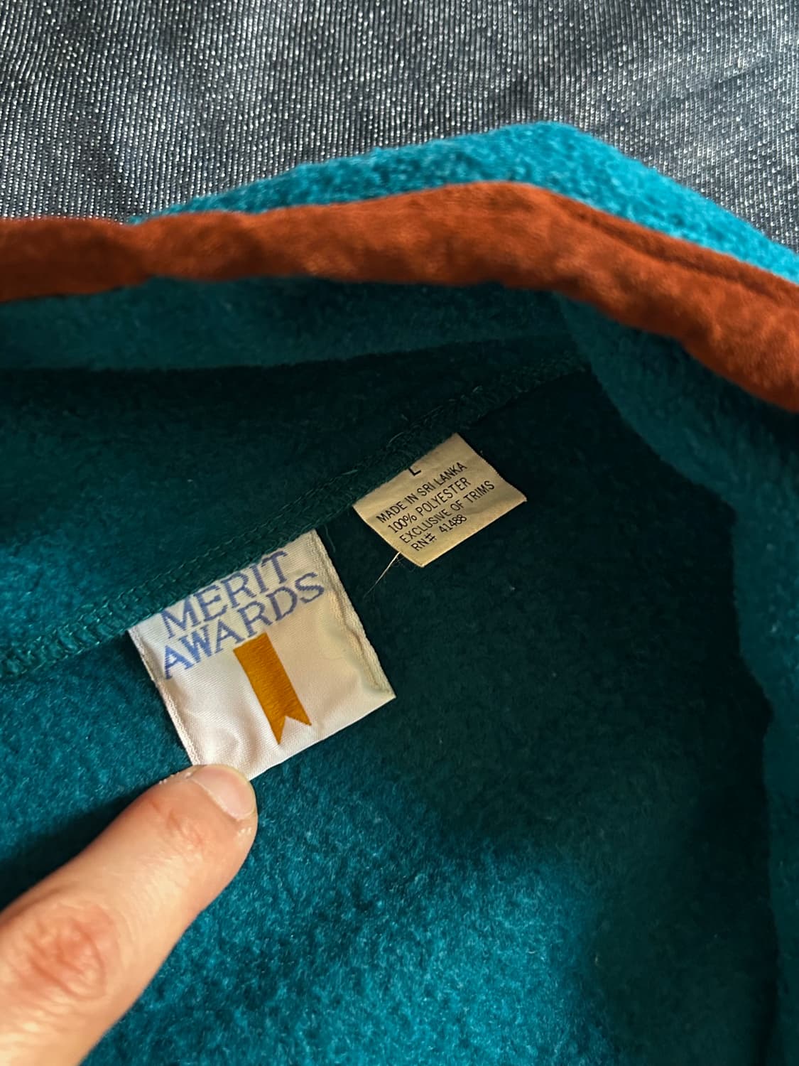 90~00s 쿼터집 풀오버 플리스 틸 컬러 상품이미지5