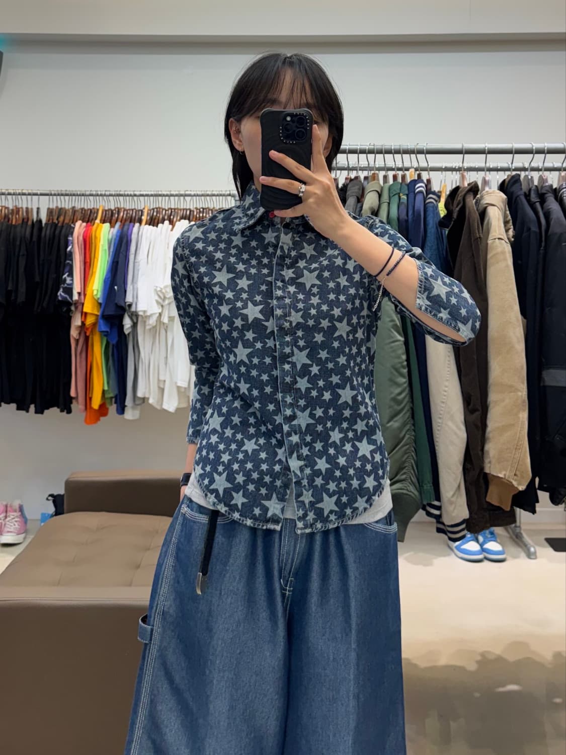 히스테릭글래머 별 패턴 데님 셔츠 상품이미지9