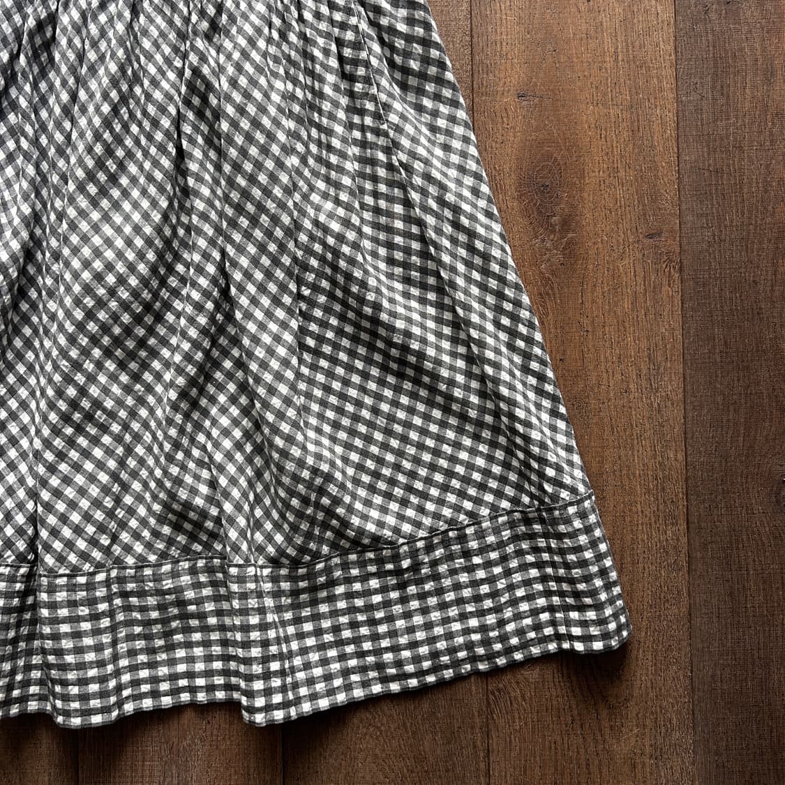 Gingham Check Shirring Skirt 상품이미지5