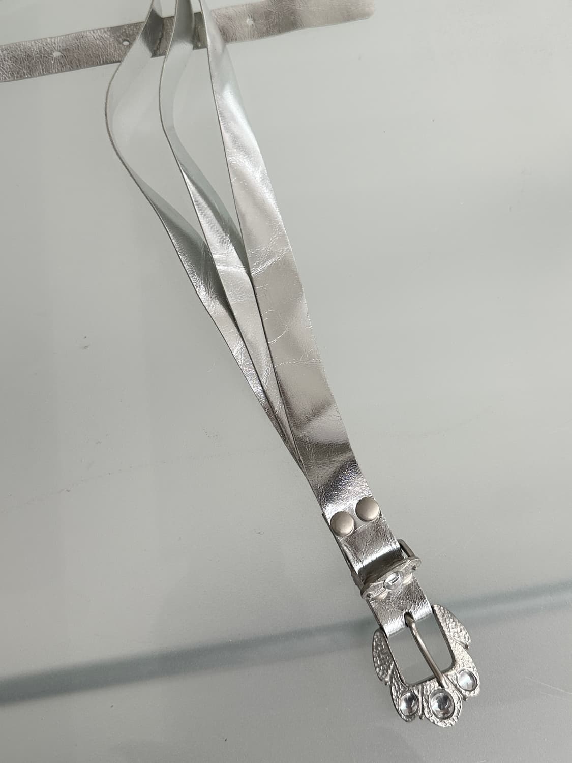 00‘s 주카 실버 레이어드 레더 벨트 상품이미지4