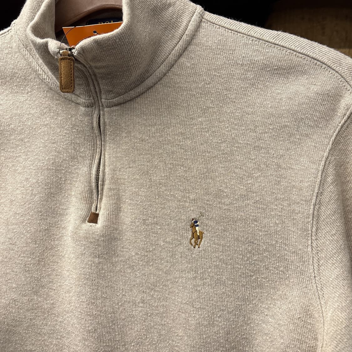 신형라벨 폴로 랄프로렌 파인립 코튼 하프집업 니트 스웨터 베이지 N985 상품이미지6