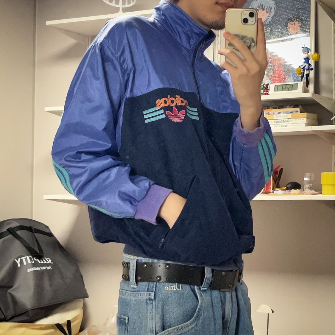 80s 빈티지 아디다스 벨루어 트랙 바람막이 나일론 자켓 상품이미지6
