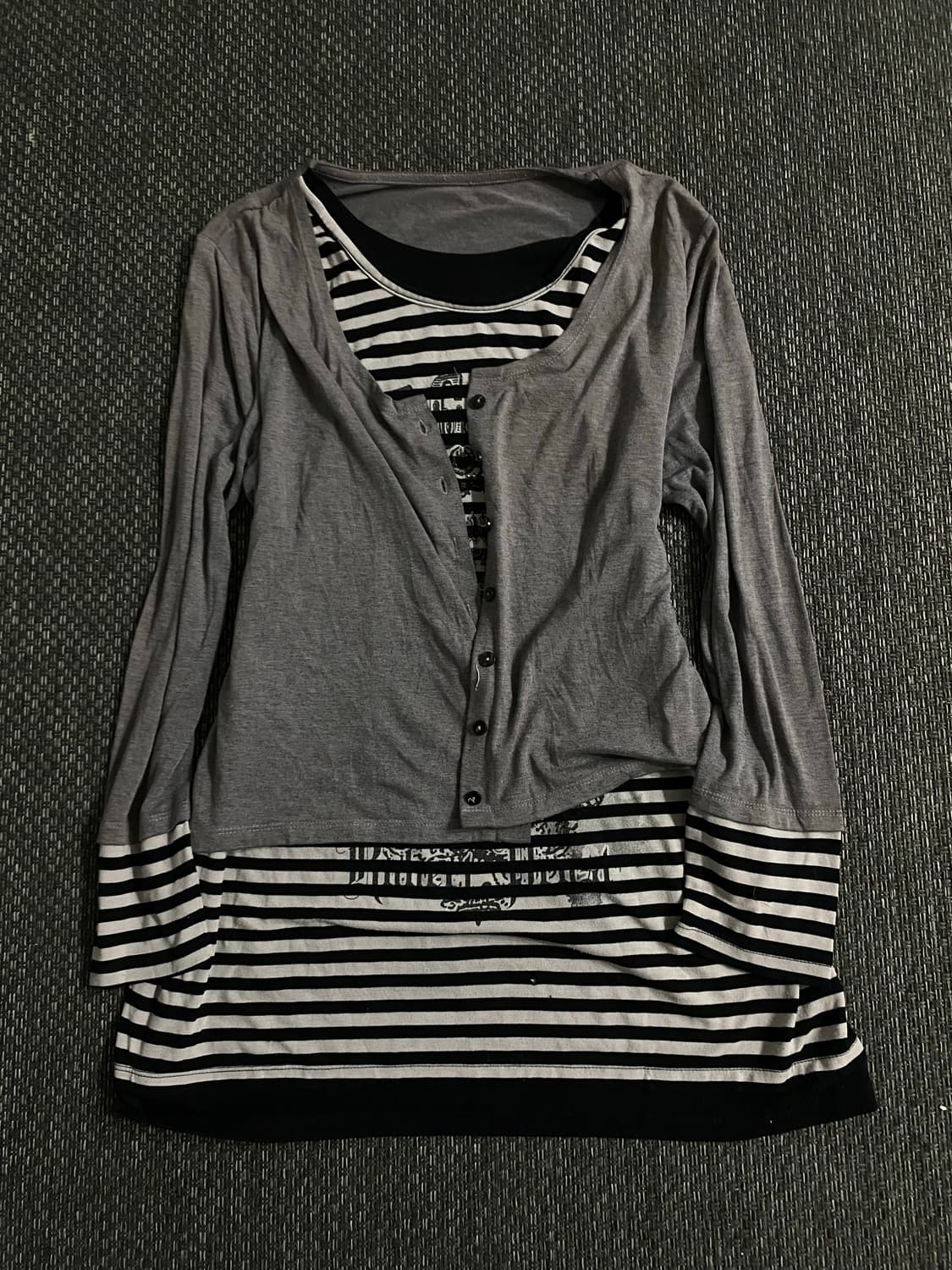 Y2K Gothic Print Cardigan Layered Sleeve 상품이미지8