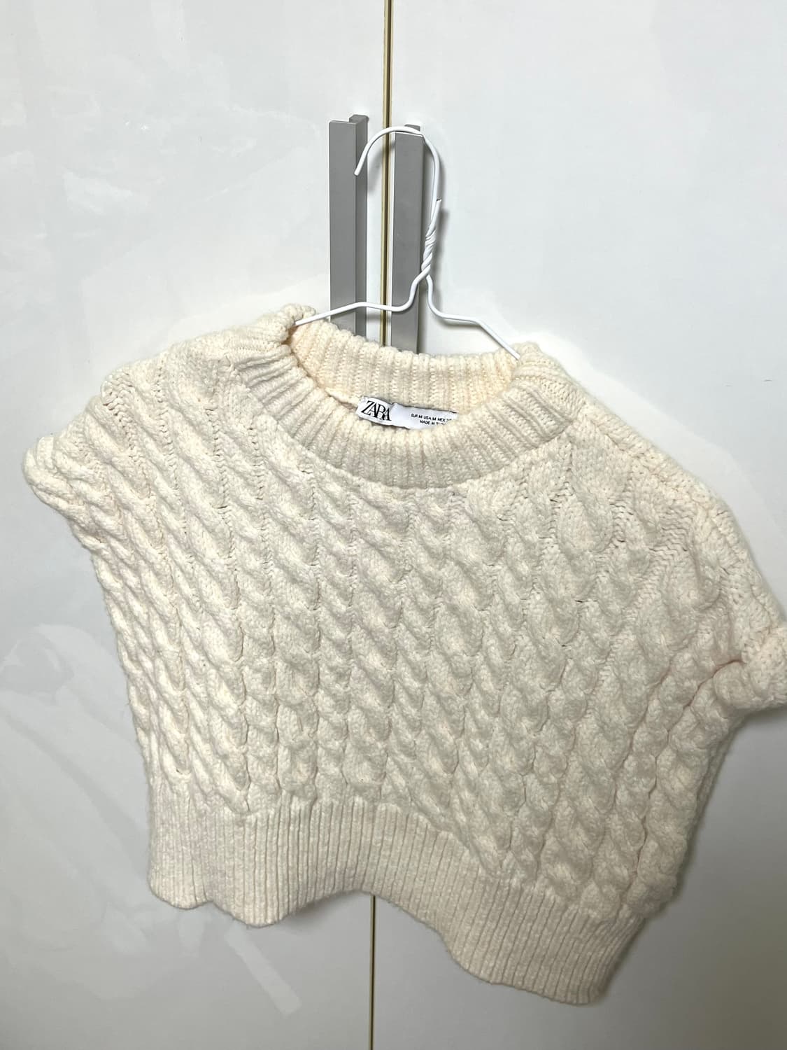 자라 꽈배기 크롭 아이보리 베스트 상품이미지1