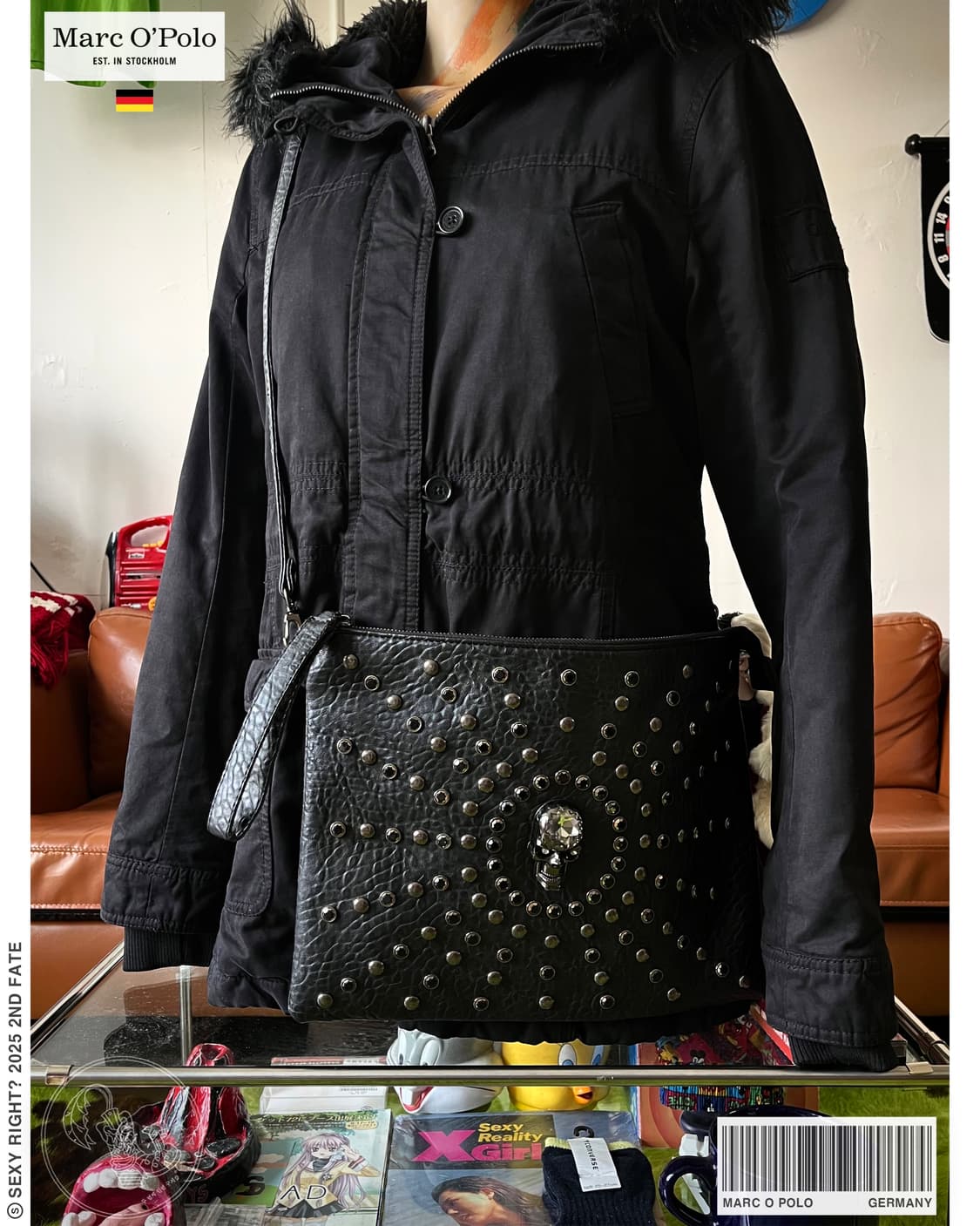 Marc O'Polo Studs Skull Trim Leather Bag 상품이미지1