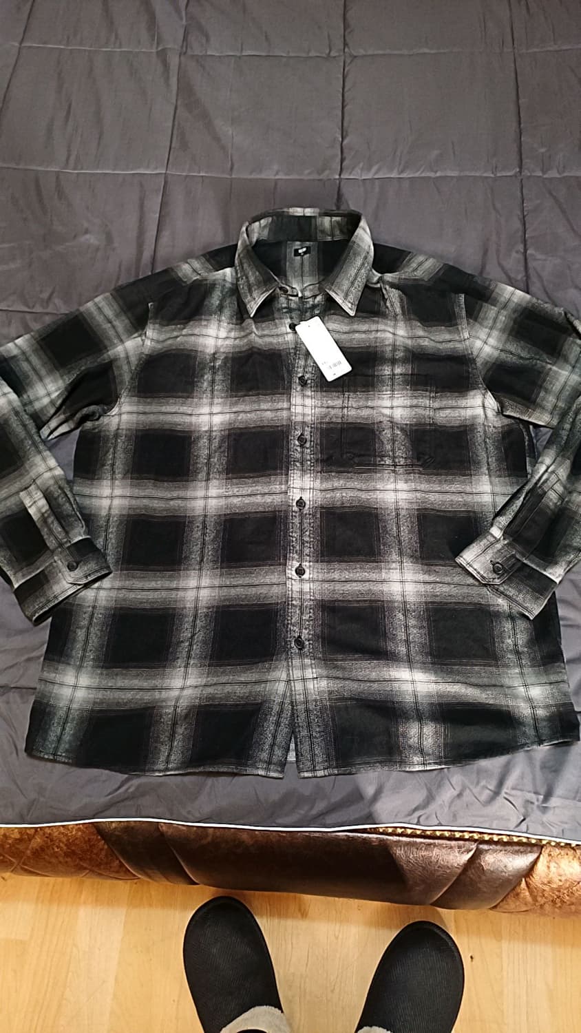 유니클로 미사용 체크남방 빅사이즈115 가슴67 기장82 상품이미지1