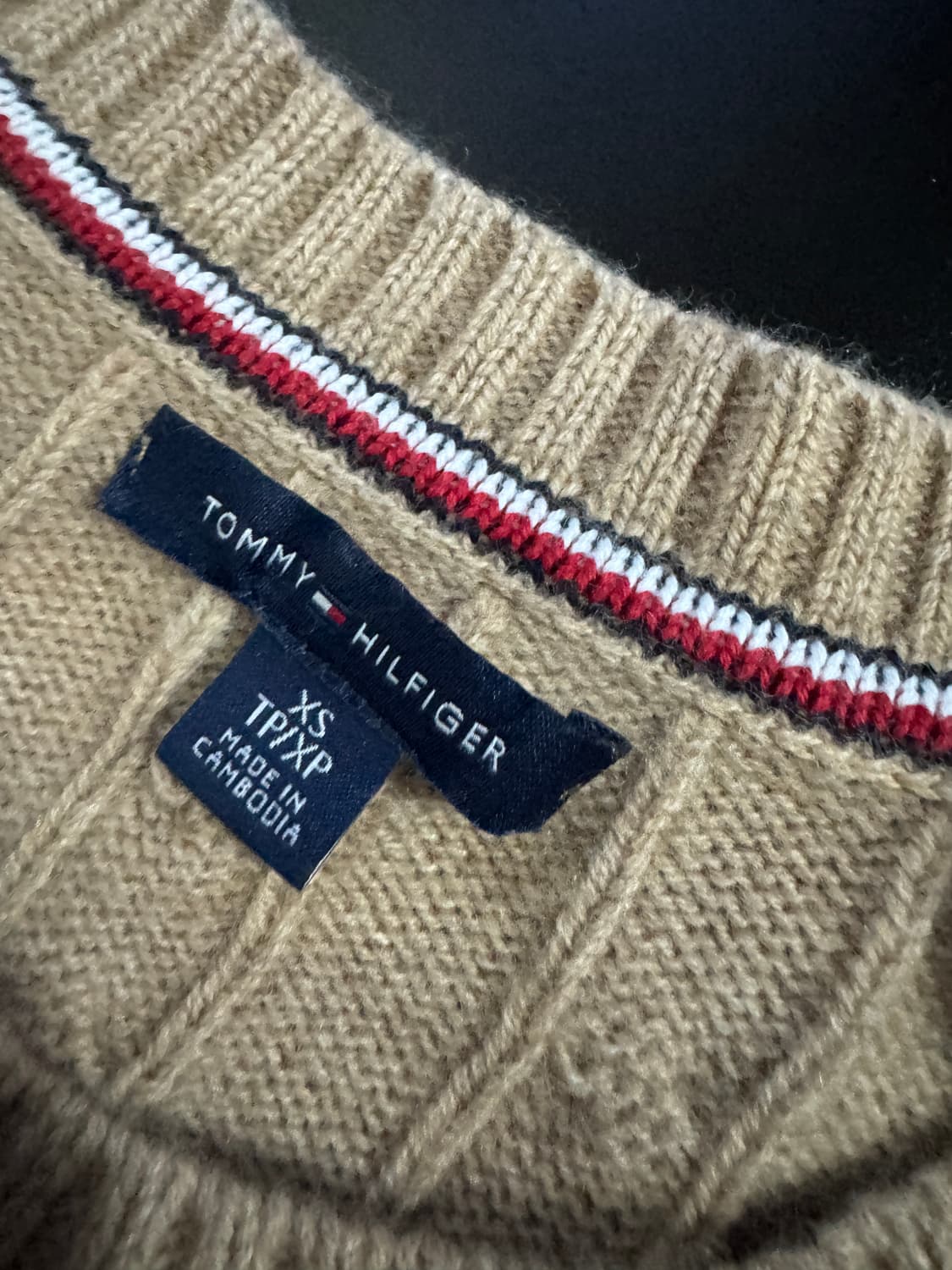 국내정품!! 여성 타미힐피거 라운드넥 케이블 가디건 Xs 상품이미지3