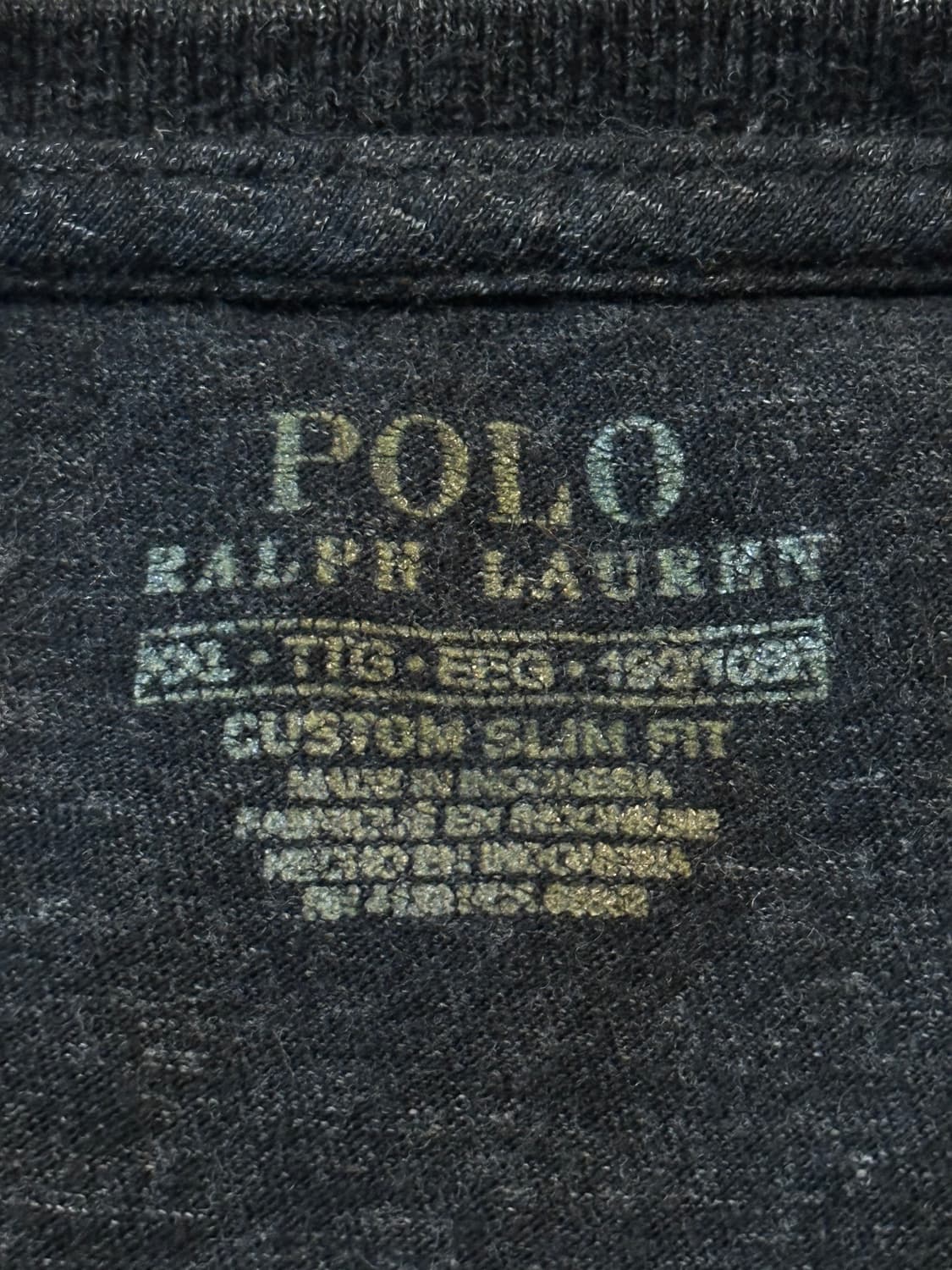 폴로 랄프로렌 커스텀 슬림핏 빅포니 로고 롱슬리브 긴팔 차콜 상품이미지4