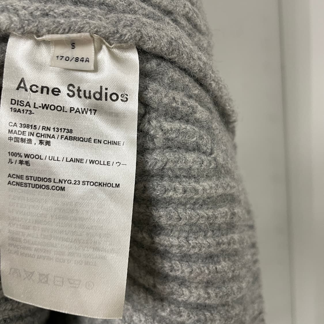 아크네스튜디오 목폴라 니트 그레이 S(W) 상품이미지5