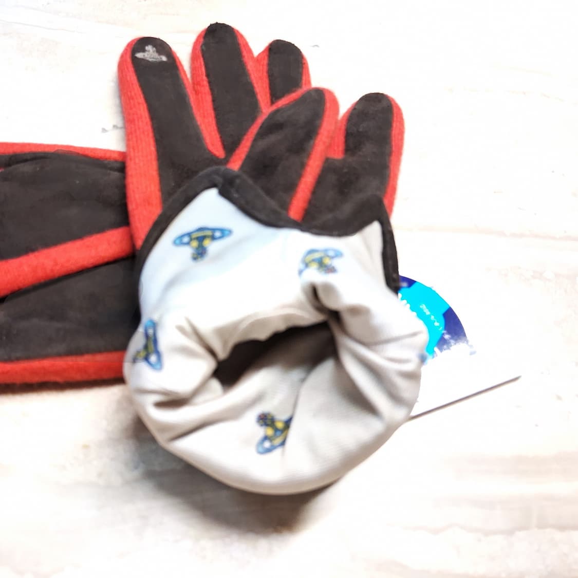 비비안 웨스트우드 빅 orb 패치 콤비 장갑 / 브라운 (새상품) 상품이미지7