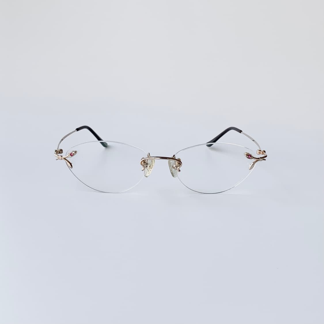 804 데드스탁 픽키 큐빅 무테 오벌 라운드 빈티지안경 상품이미지1