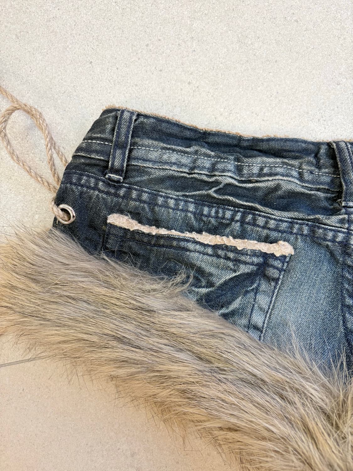 데님 아일렛 퍼 숏츠 상품이미지5