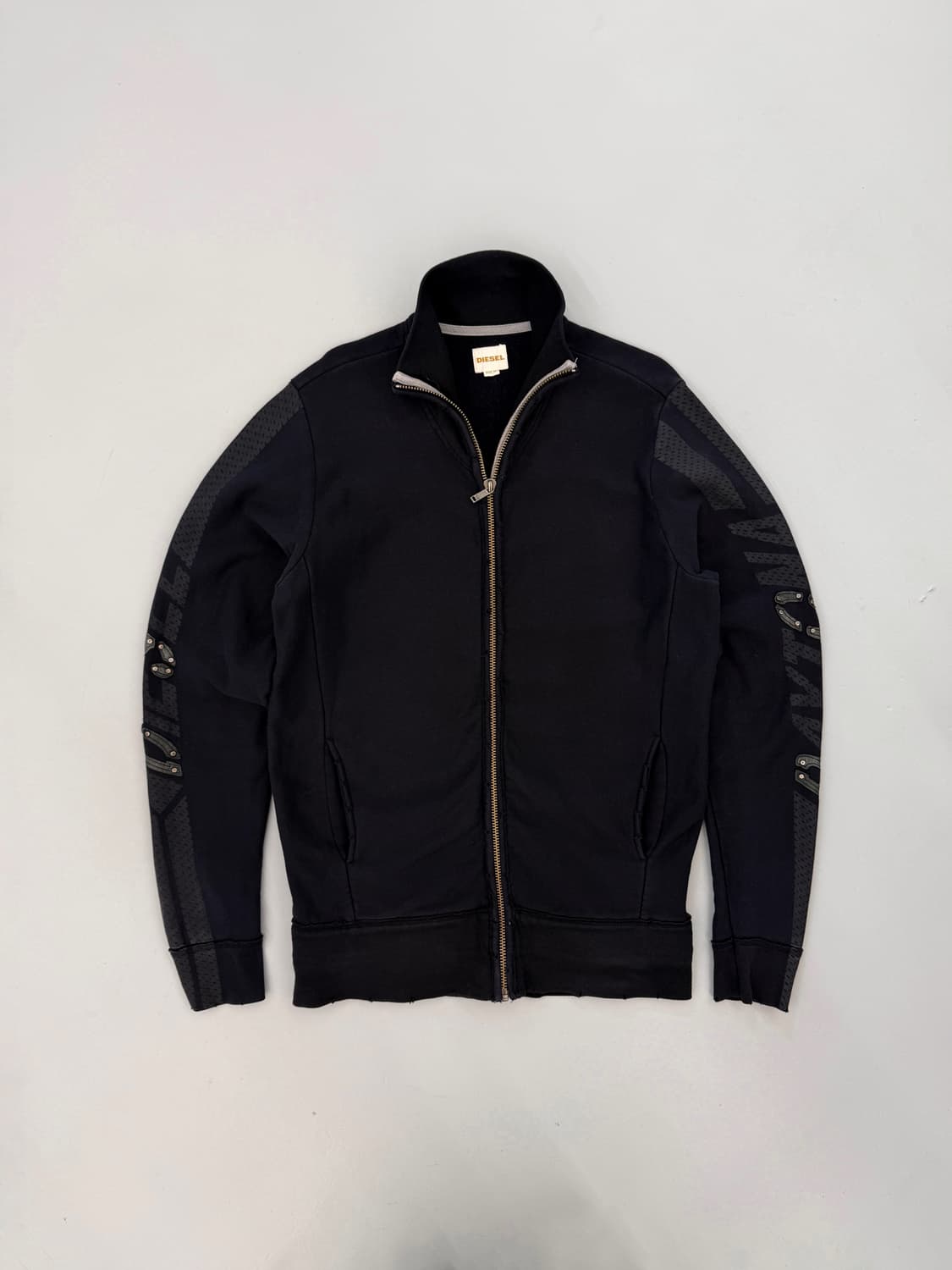 디젤 사이드 리벳 로고 그런지 스웻 집업 자켓 상품이미지1