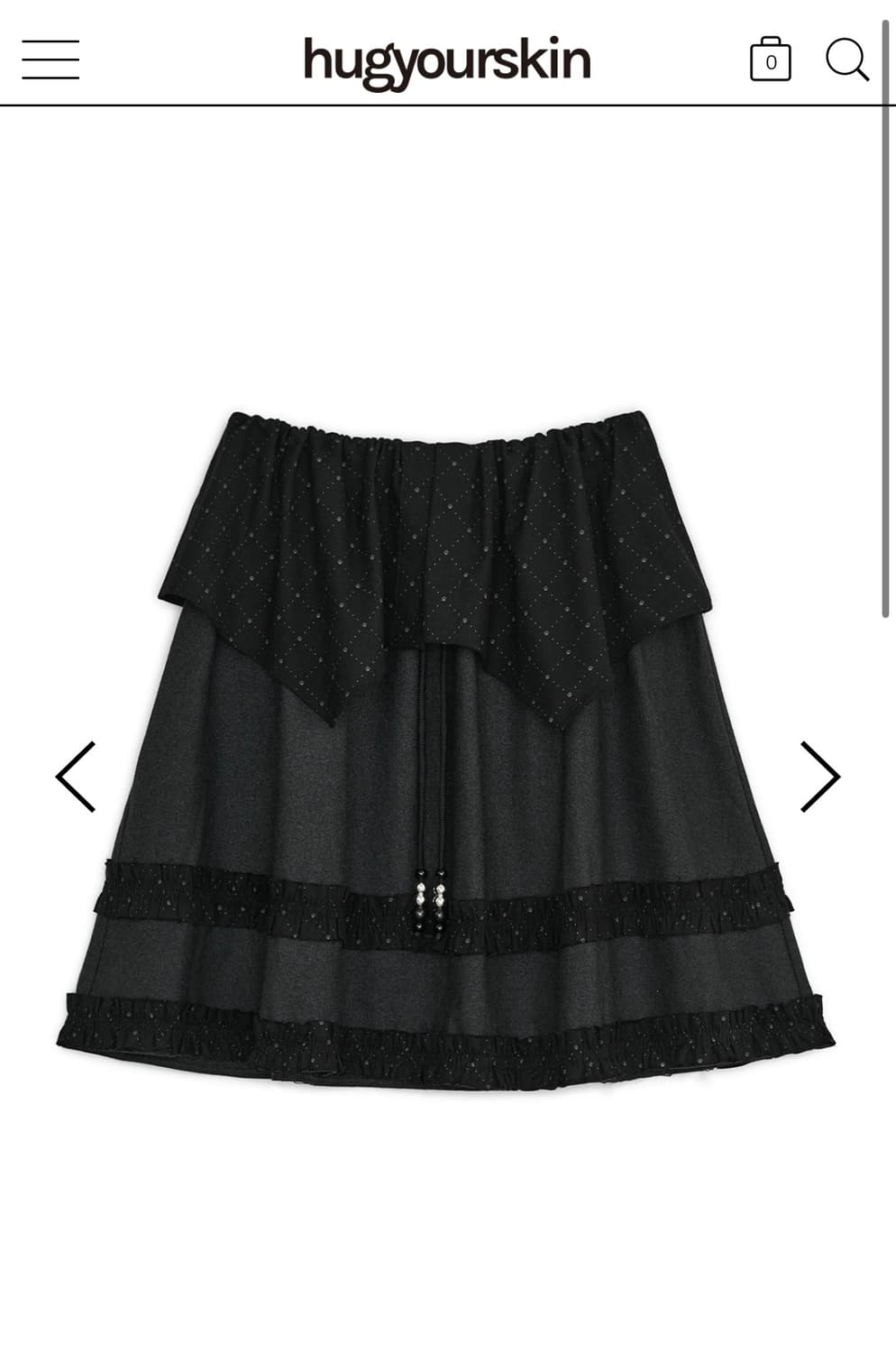 허그유어스킨 케이프 스커트 블랙 상품이미지1