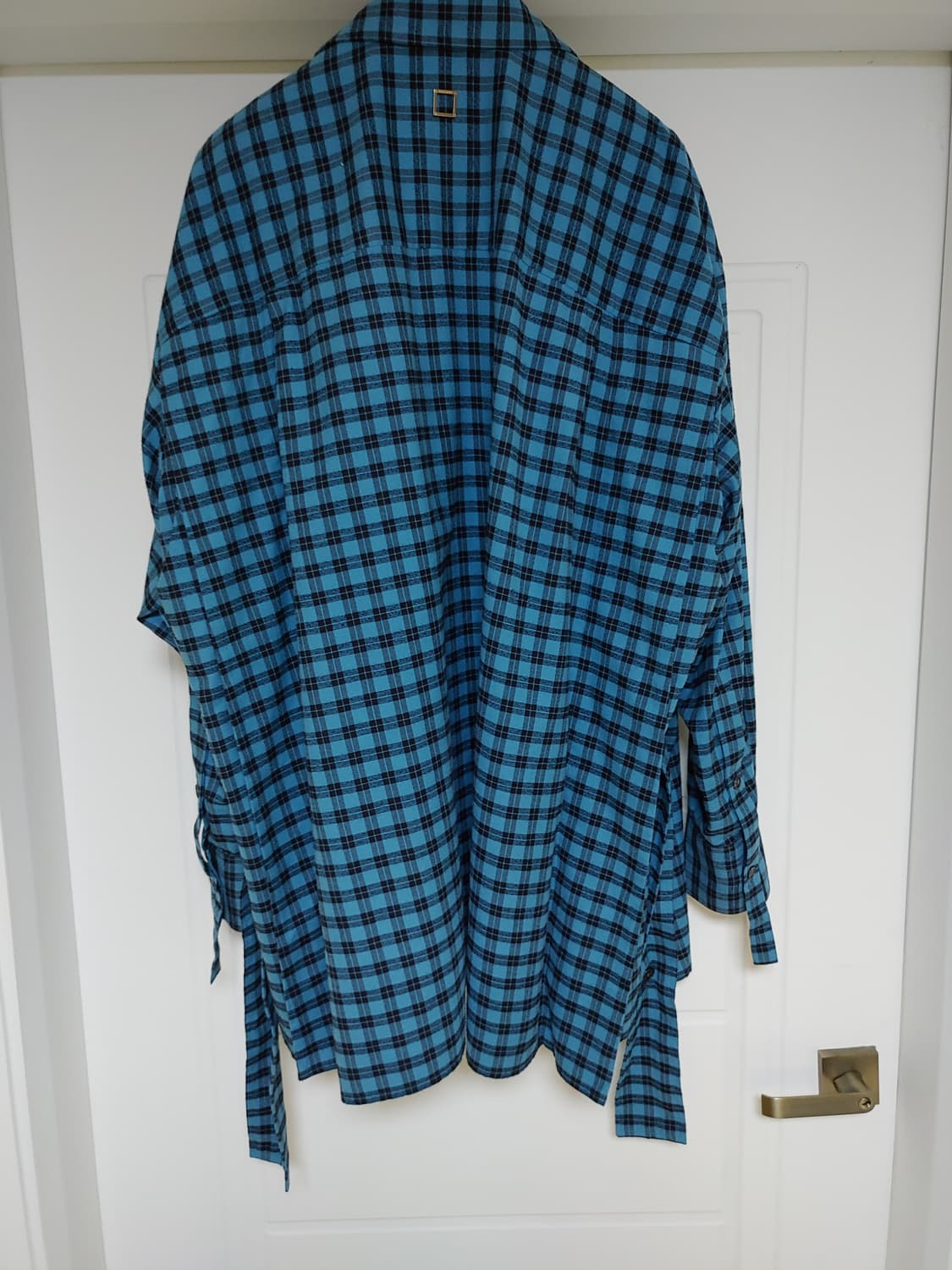 우영미 플란넬 블루체크 러프 셔츠 팝니다 상품이미지7