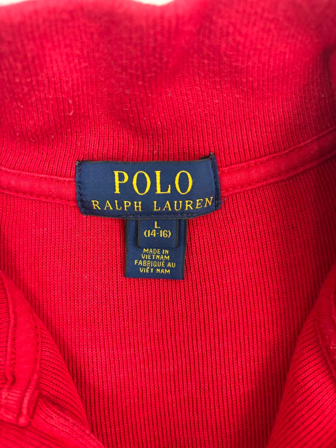 폴로 랄프로렌 코튼 니트 하프집 반집업(L) 상품이미지4