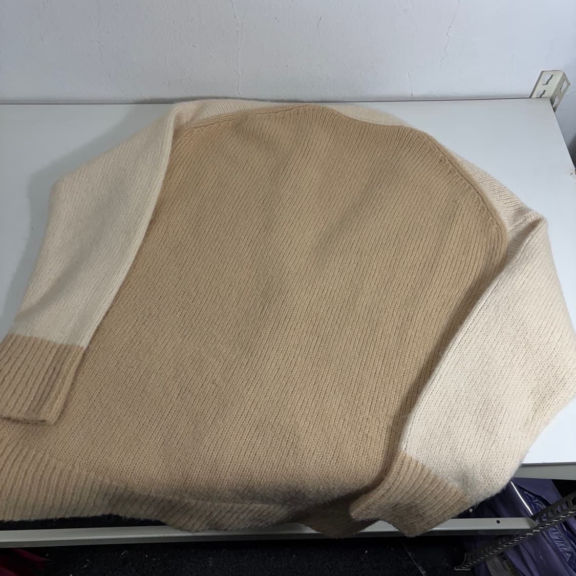 95 S-M 코스 COS 크림베이지 루즈오버핏 알파카혼방 가디건 상품이미지3