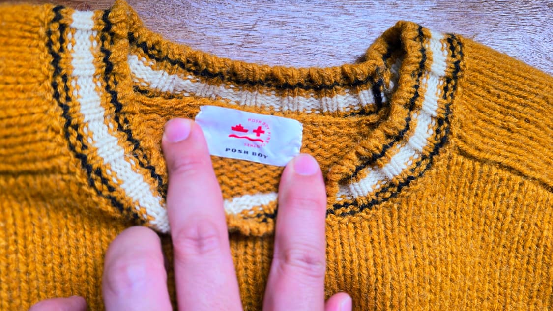 일본 Japan POSHBOY 빈티지 자수 패치 니트 , 프레피 감성 상품이미지6