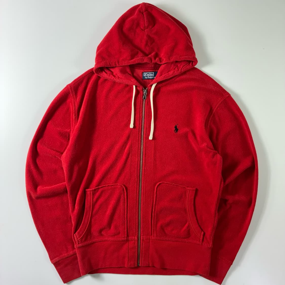 Polo  폴로 랄프로렌 자수 코튼 스웻 레드 후드집업  상품이미지1