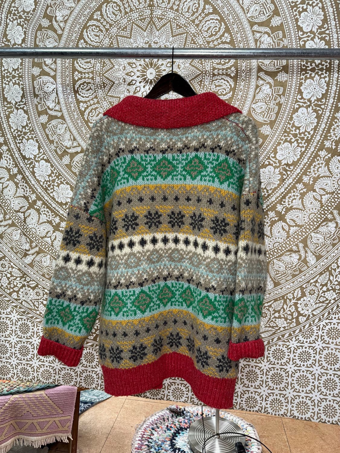 빈티지 에스닉 카라 니트 가디건  상품이미지5