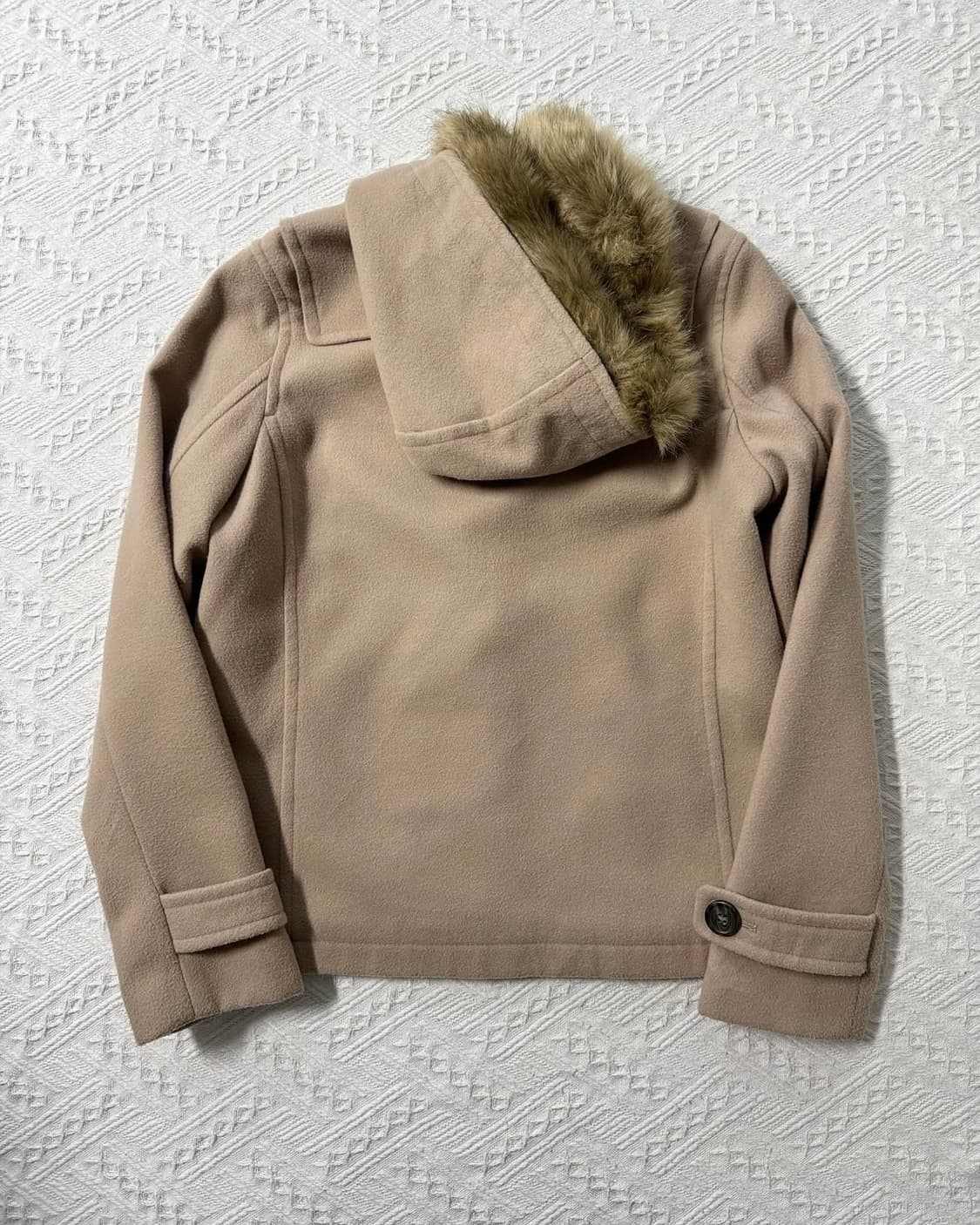 퍼 후디드 하이넥 더플 코트 상품이미지7