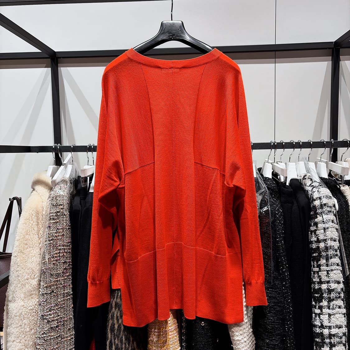 (정품/새상품) ENFOLD 엔폴드 여성 레드 울100 와이드핏 니트 상품이미지2