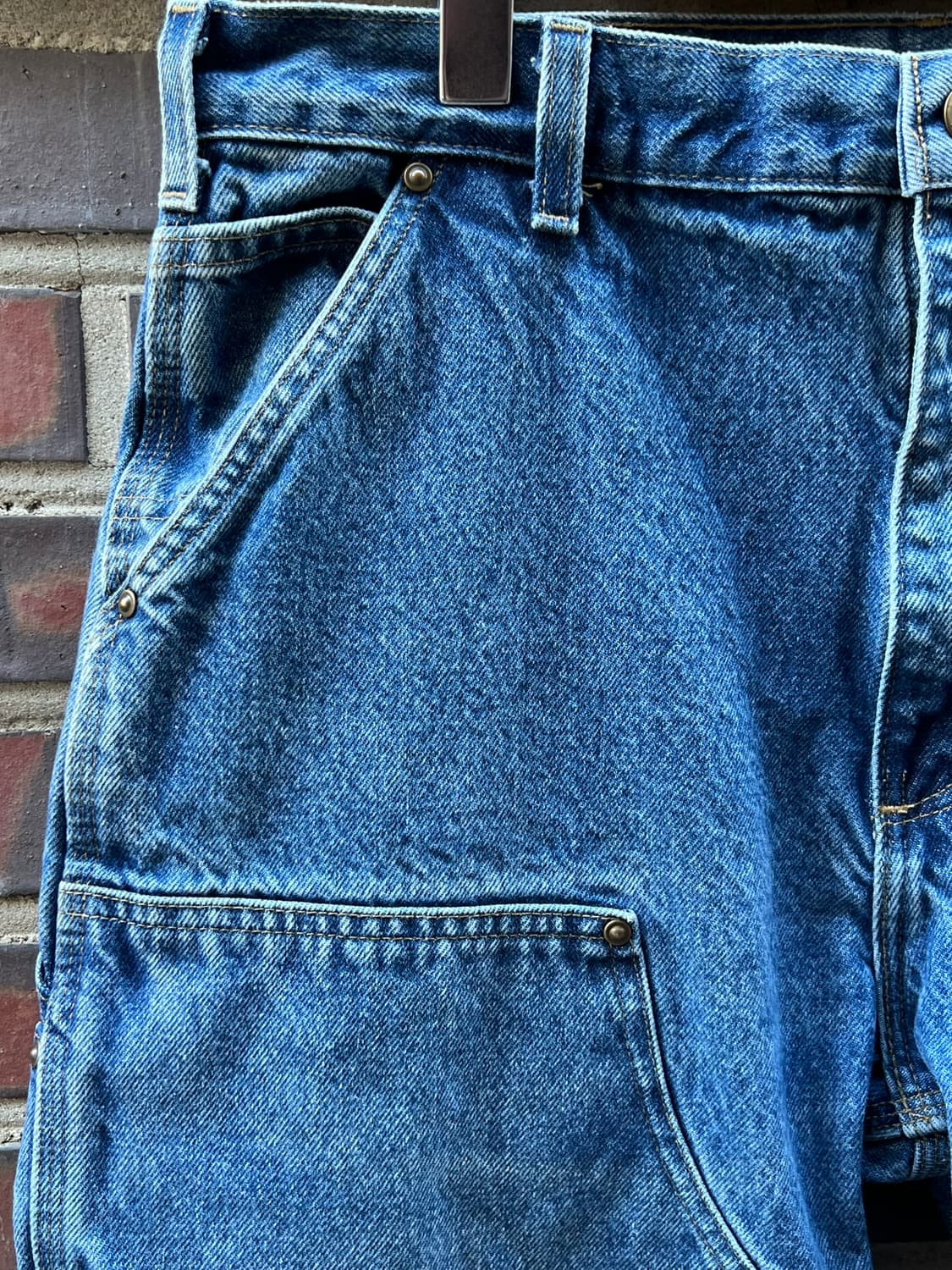 칼하트 B73 DST 더블니 데님 카펜터 팬츠 덩가리핏 USA 원단 상품이미지5