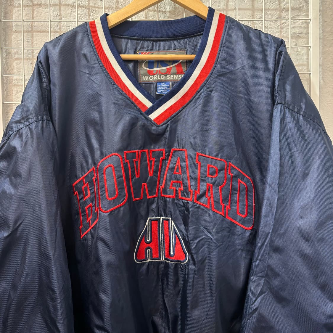 90s USA 월드 센스 하워드 네이비 웜업 2XL 상품이미지3