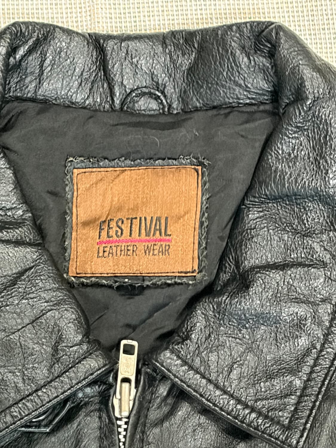 Festival work 소가죽 싱글 라이더 자켓 상품이미지4