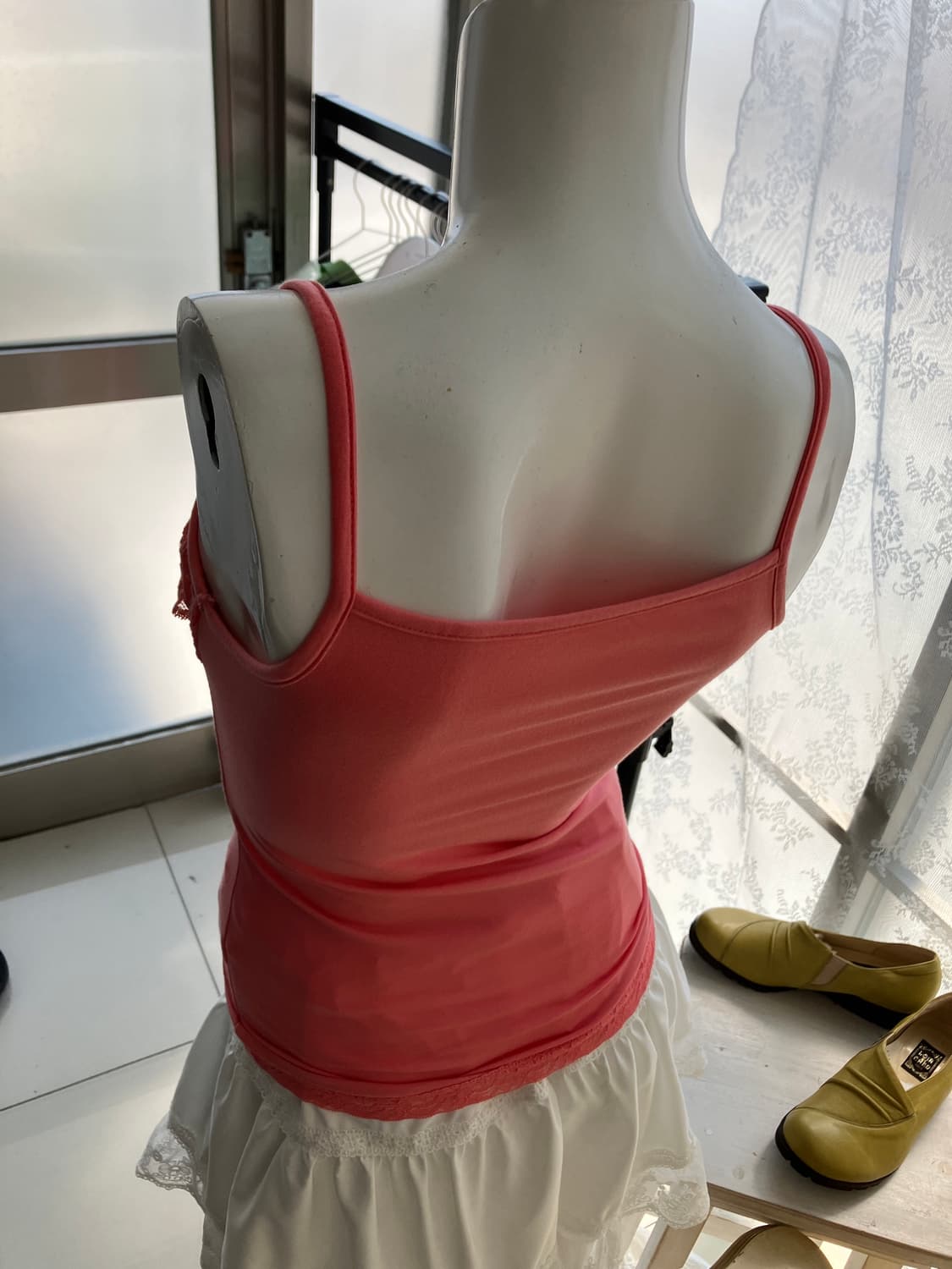 피치 핑크 레이스 끈나시 1279 모리걸 일본빈티지 y2k 스트릿 갸루  상품이미지2