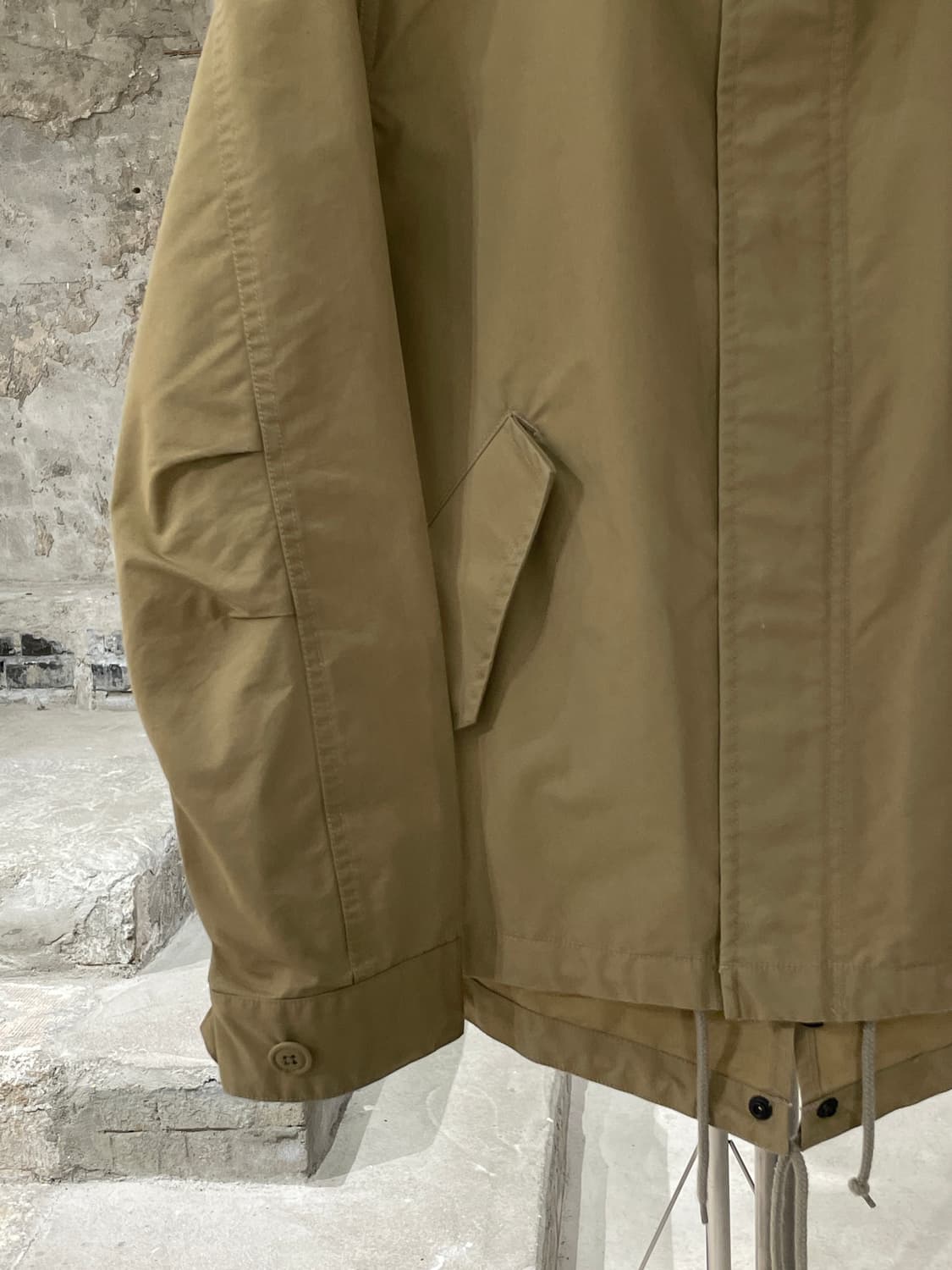 프레드 페리 베이지 로고 히든 집업 코튼 자켓 상품이미지4