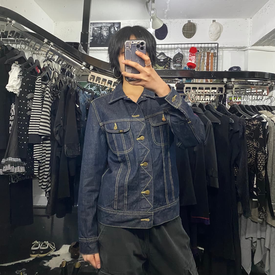 Lee 옐로 스티치 데님 자켓 상품이미지1