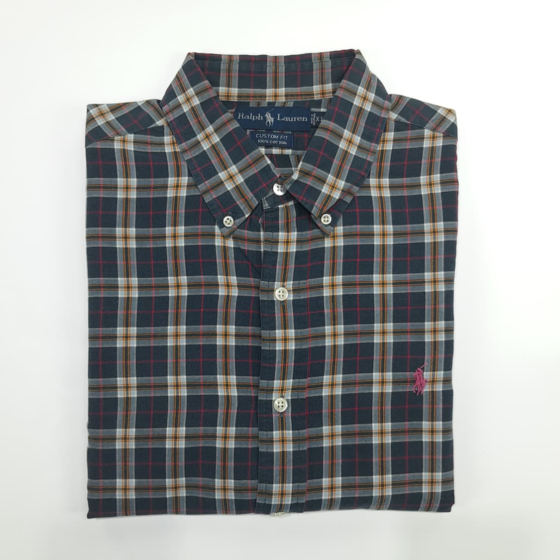 Co849 XL 폴로 랄프로렌 네이비 타탄체크 긴팔 셔츠 남방 상품이미지8