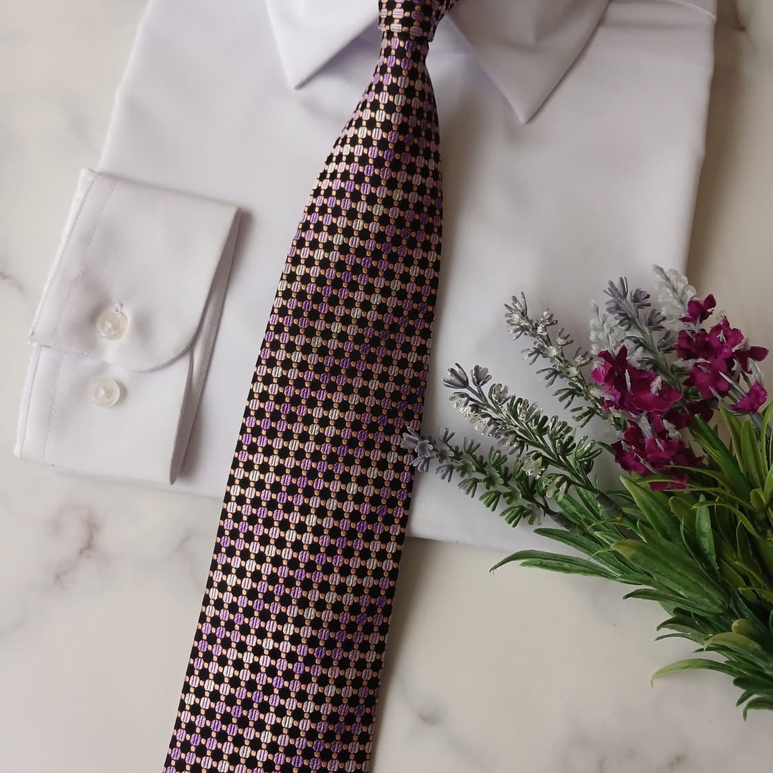 메트로시티 실크 퍼플 패턴 넥타이 8.7cm A+등급 A19264
 상품이미지7