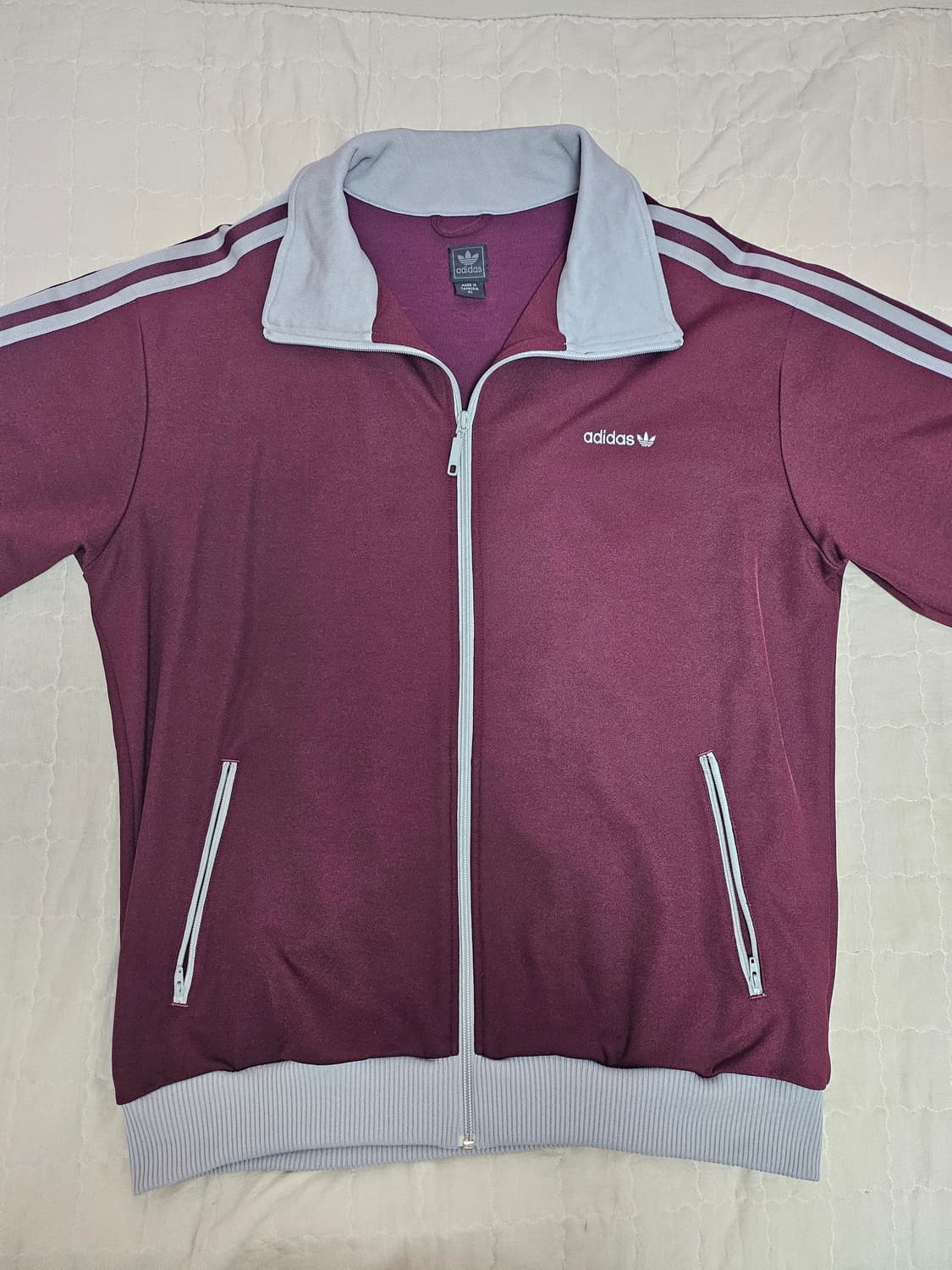 아디다스 버건디 & 실버 베켄바우어 트랙탑 상품이미지3