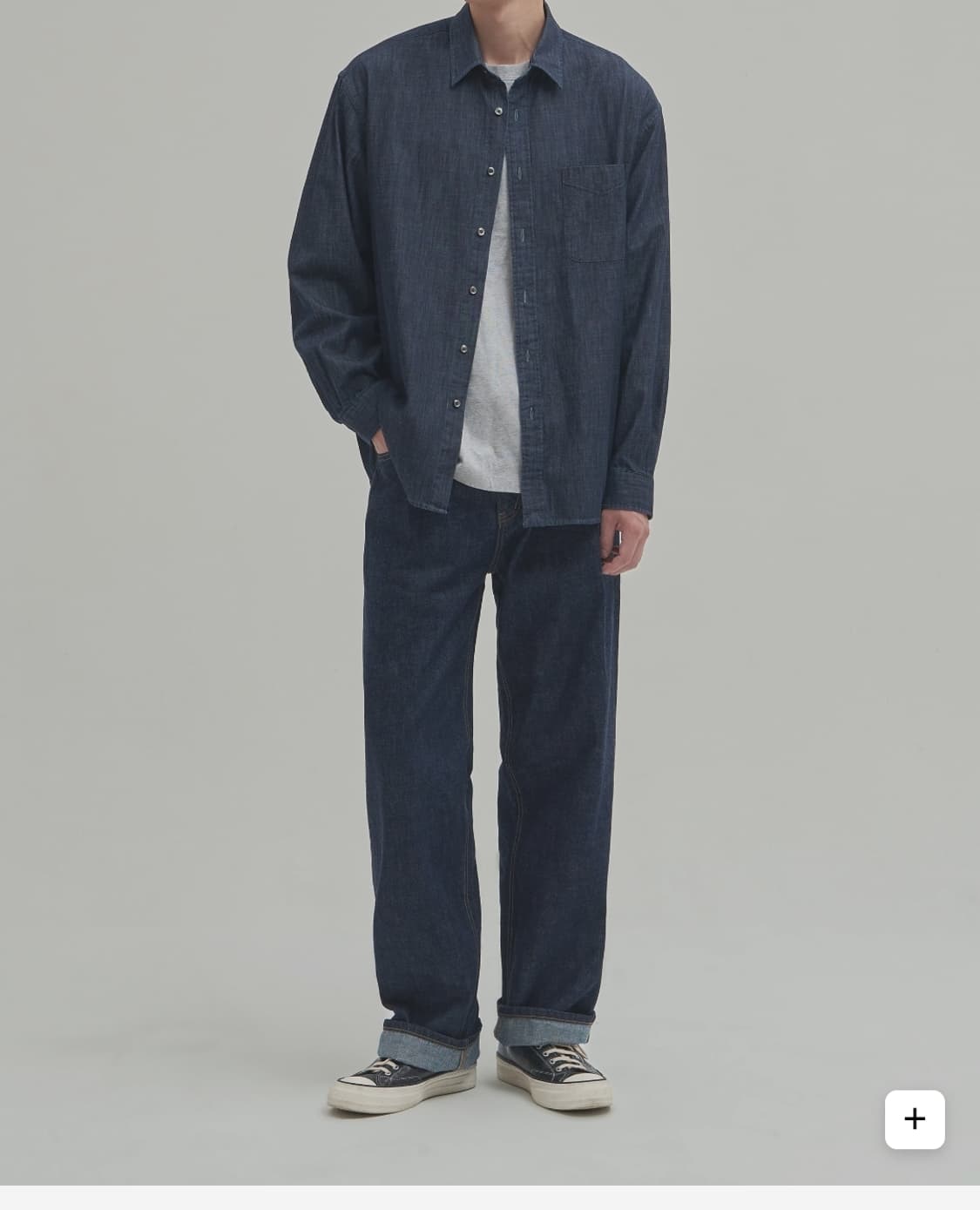 인더로우 위시드 데님 셔츠 2 사이즈 상품이미지1