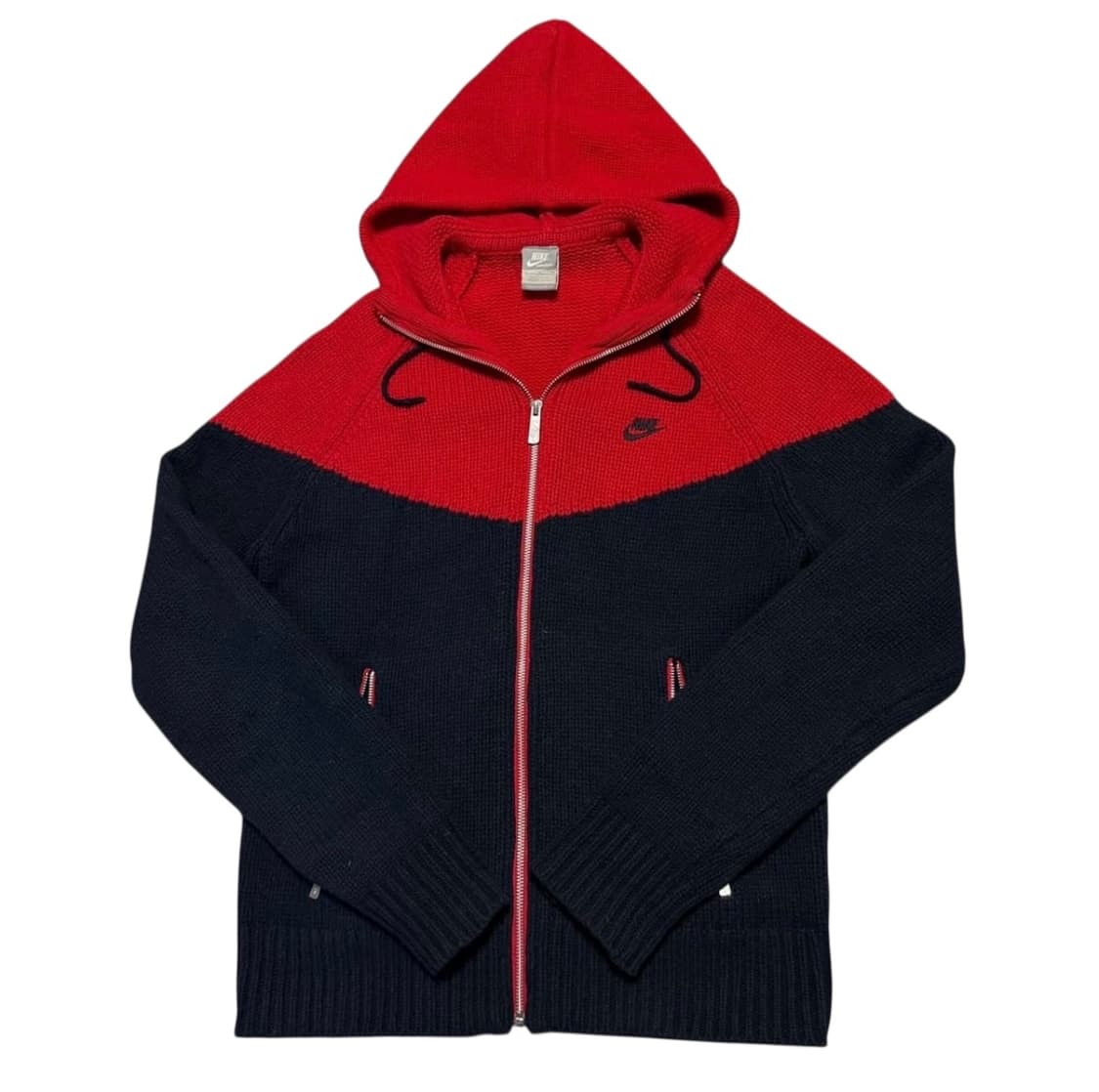 나이키 배색 니트 후드집업 상품이미지1