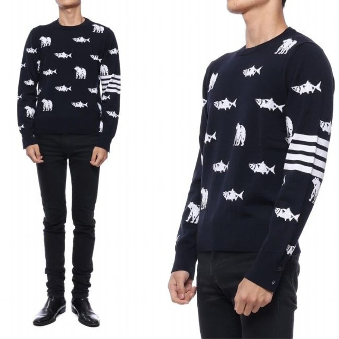 톰브라운 베어앤살몬 메리노울 니트 사이즈4 상품이미지1