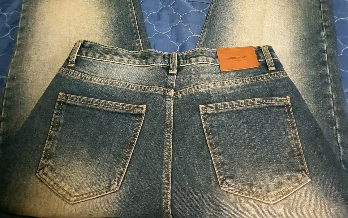 데님스토리 빈티지워싱 세미와이드 데님팬츠 오일인디고 (M) 상품이미지3