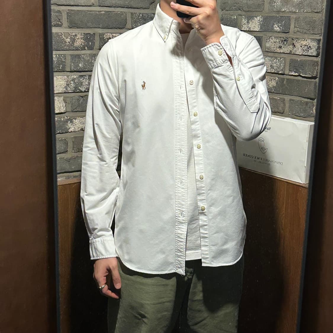 S) 폴로 랄프로렌 클래식핏 가먼트다이 옥스포드 셔츠 화이트 상품이미지8
