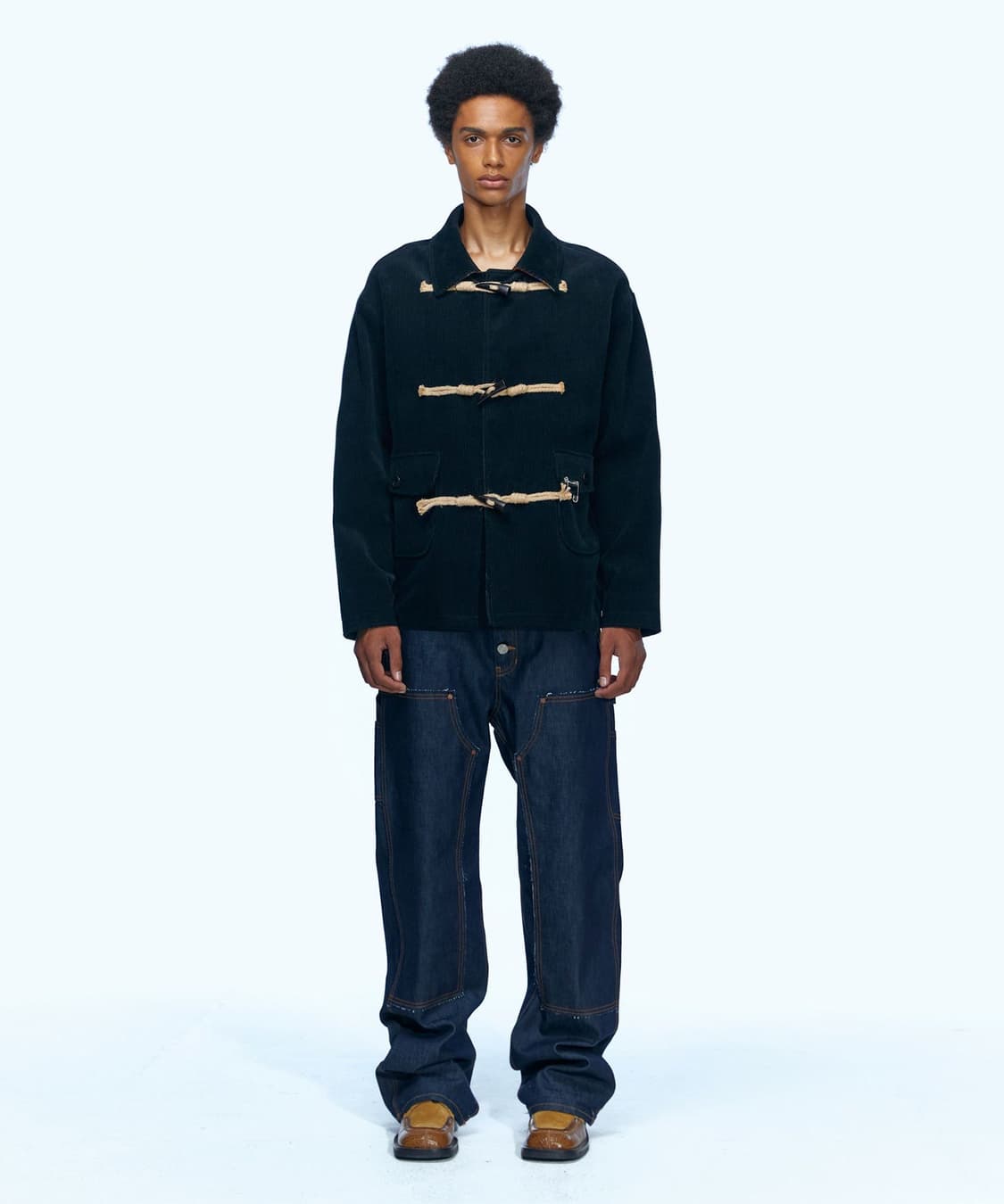 앤더슨벨 레이로드 더플 코듀로이 자켓 블랙 상품이미지6