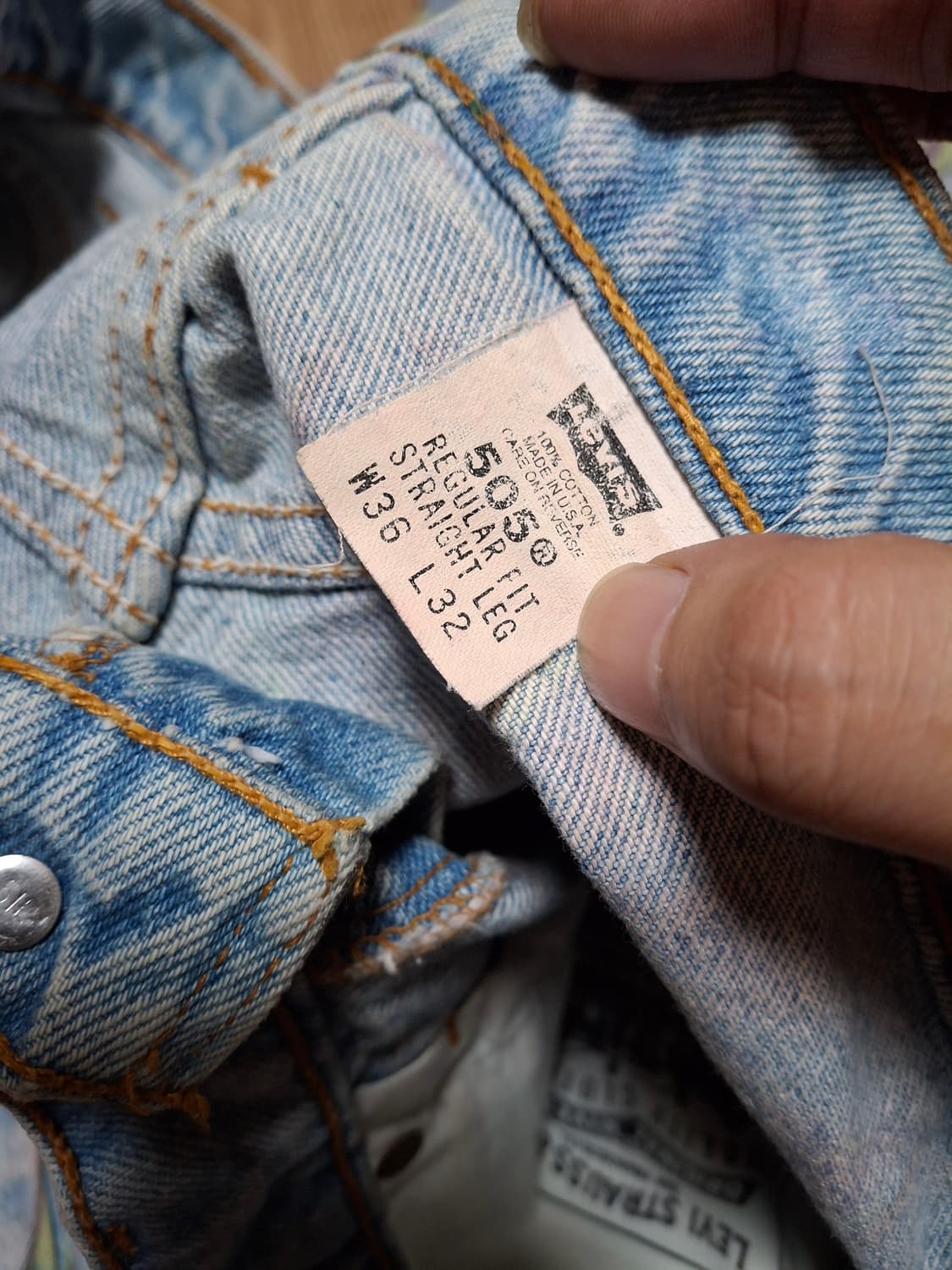 90s levis 리바이스 505 블랭크탭 오지오스본 프린티드 커스텀 상품이미지5