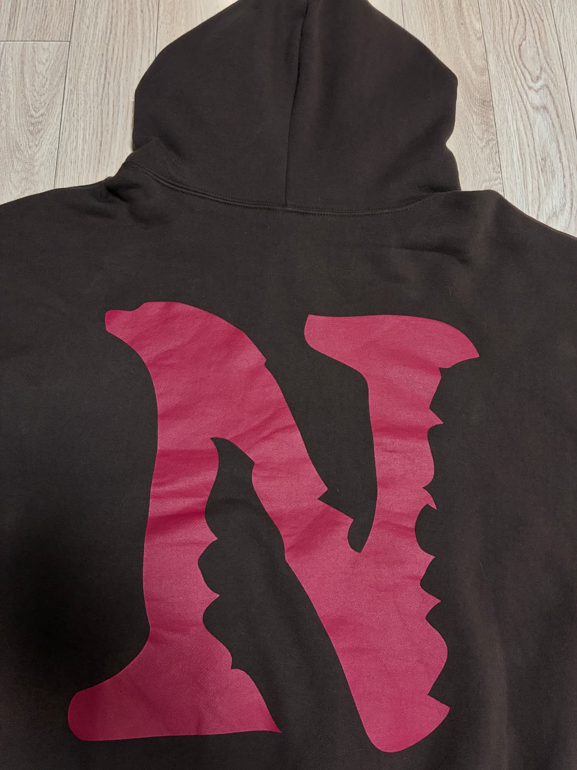 네더월드 아라빅 로고 브라운 후드티 L 상품이미지6